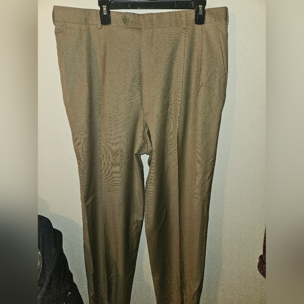 Hickey Freeman Mens Khaki Slacks 38x34